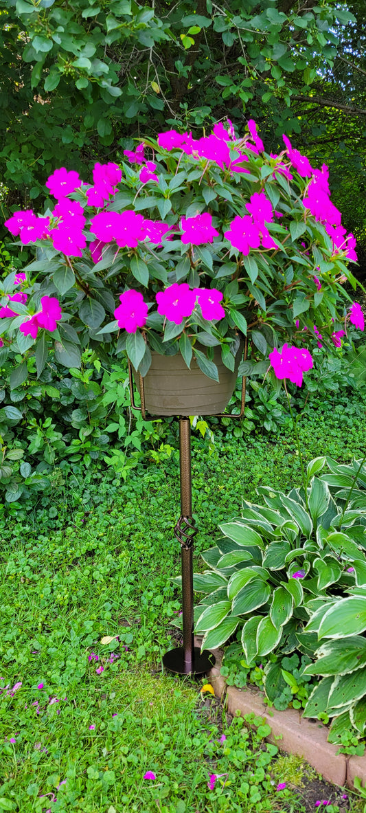 #100 - Plant Stand with Ornate Sphere Accent