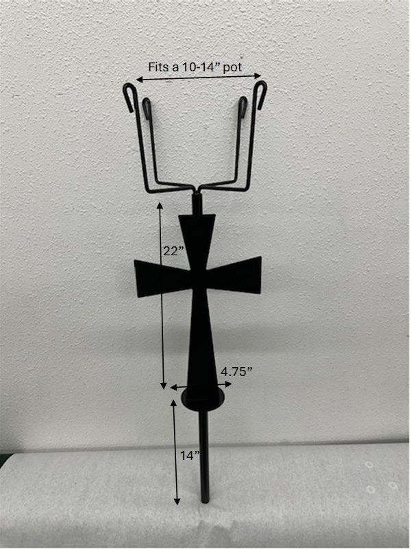 #101 - Urn/Plant Stand with Cross